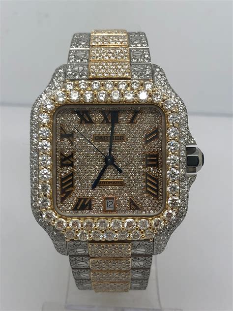 iced cartier replica|cartier iced out watch.